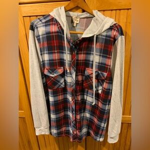 Como Vintage Red and Blue Plaid Button Down Shirt